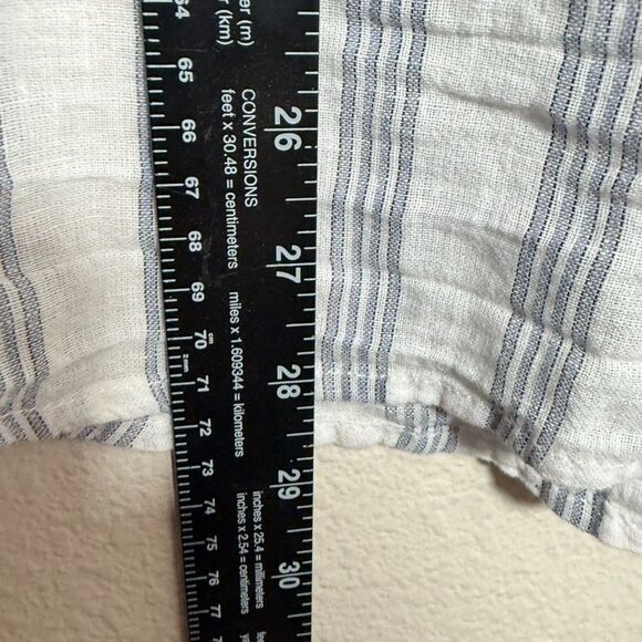 Beach Lunch Lounge Shirt Women's Small Striped Button Up Short Sleeve Collared - Picture 5 of 8